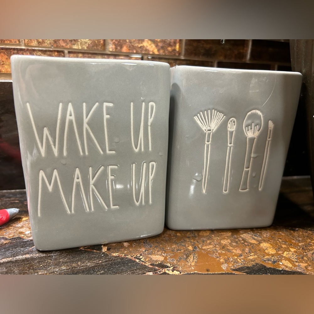 Rae Dunn makeup brush holders